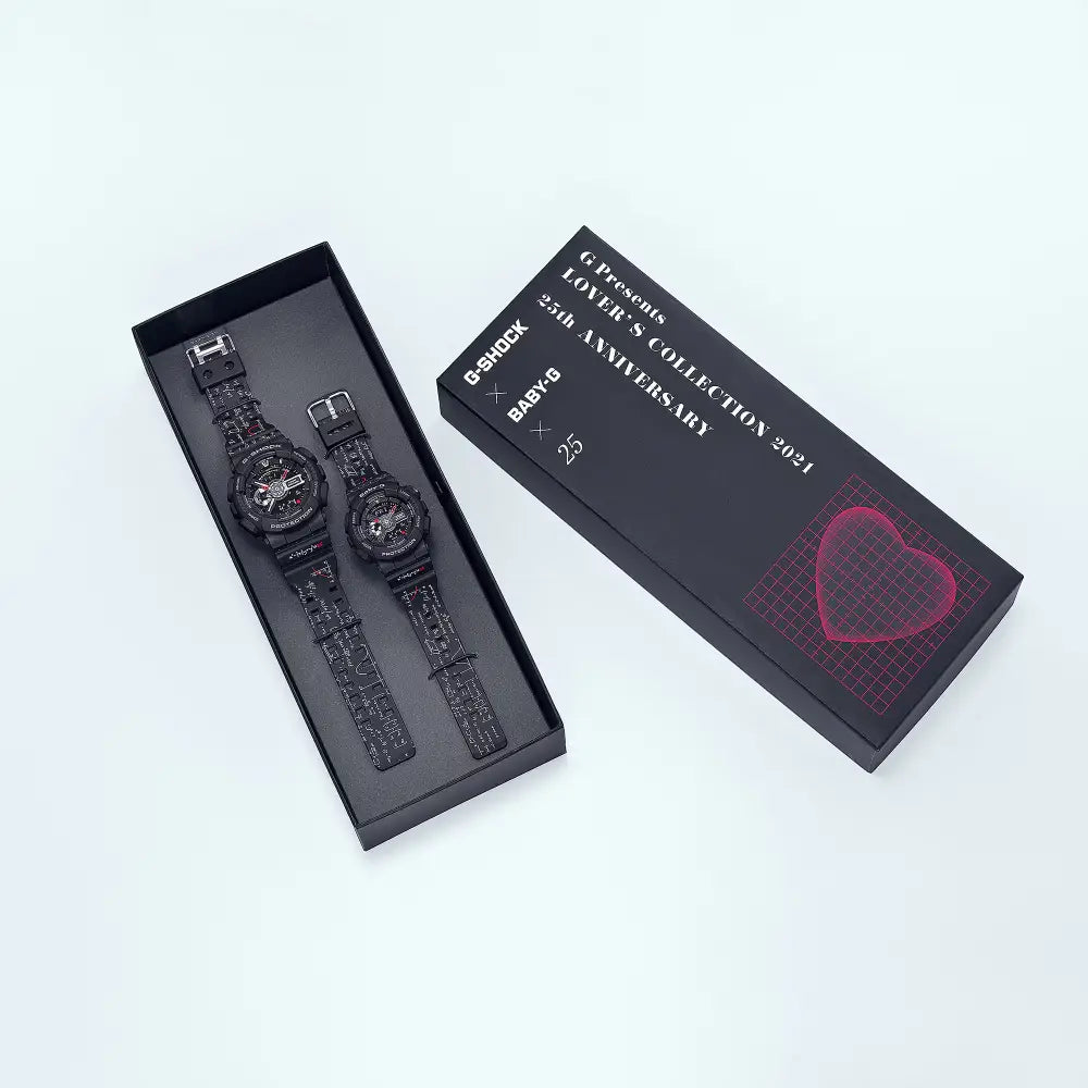 Casio G-Shock LOV-21A-1APR Black Dial Resin Pair Watch