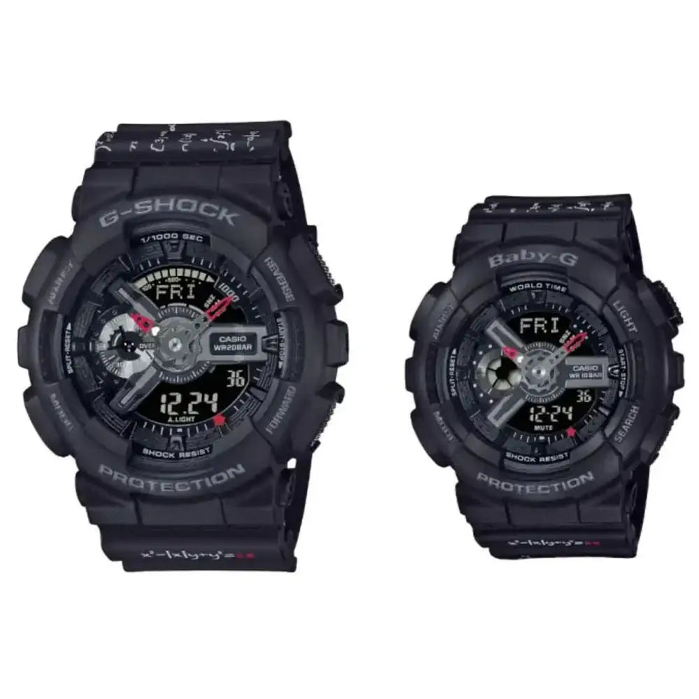 Casio G-Shock LOV-21A-1APR Black Dial Resin Pair Watch