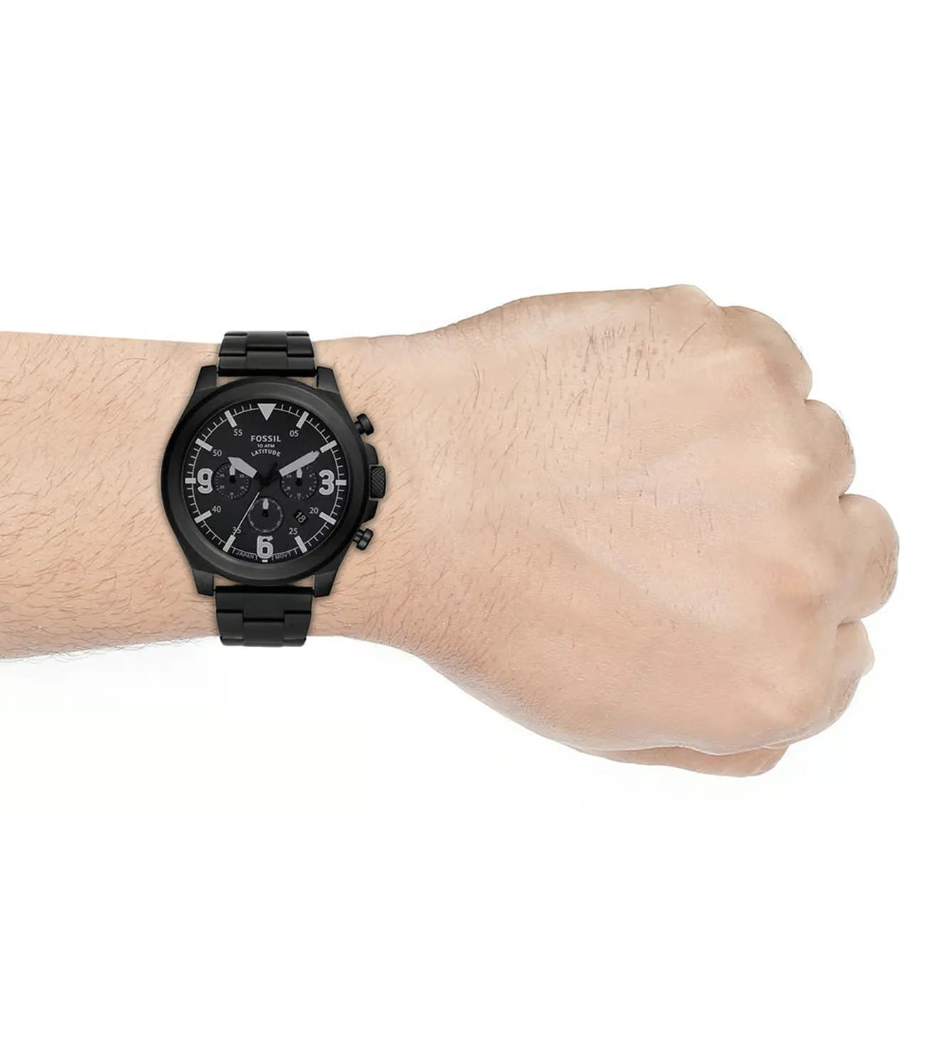 Fossil Latitude FS5754 Chronograph Black Dial Stainless Steel Men's Watch
