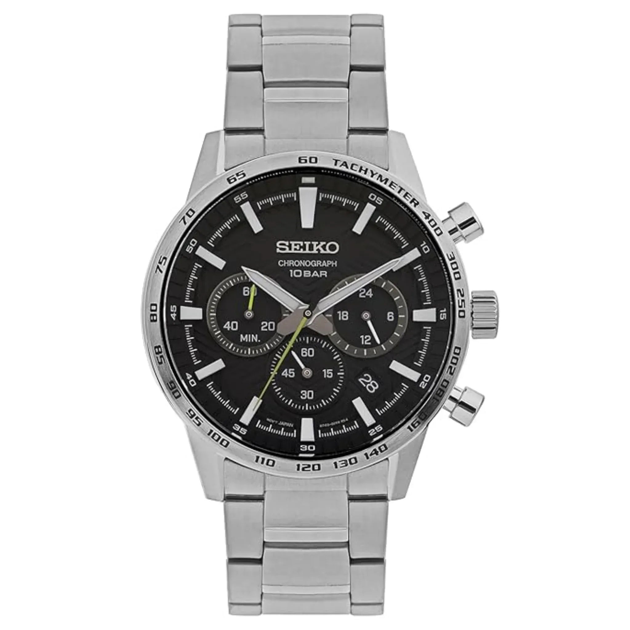 Seiko SSB413P1 Chronograph Quartz Sports Black Dial Stainless Steel Men’s Watch