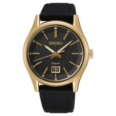 Seiko SUR560P1 Quartz Black Dial 39.5mm Silicone Strap Men's Watch