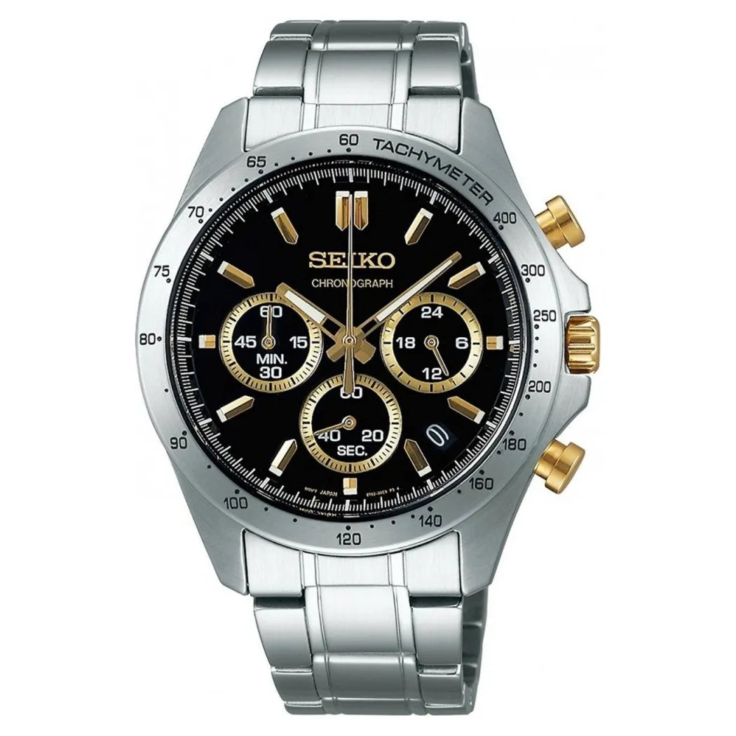Seiko Spirit SBTR015 Chronograph Black Dial Stainless Steel Men's Watch