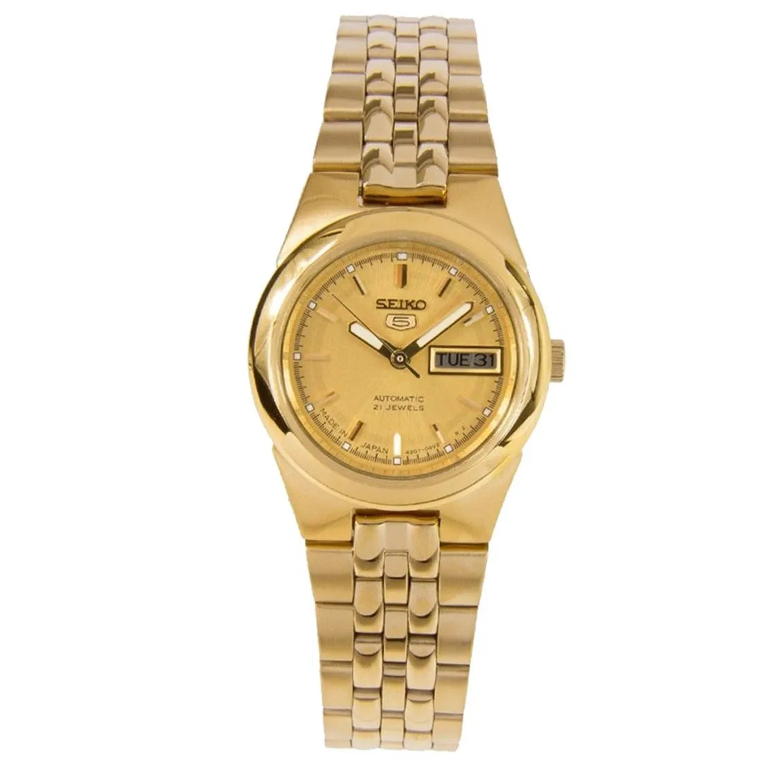 Seiko 5 SYMG58J1 21 Jewels Automatic Champagne Dial Stainless Steel Ladies Watch