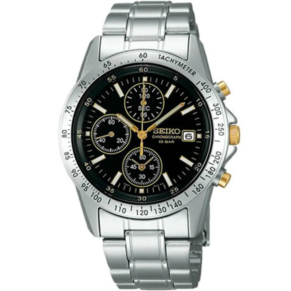 Seiko Spirit SBTQ043 Limited Edition Black Dial Stainless Steel Men's Watch