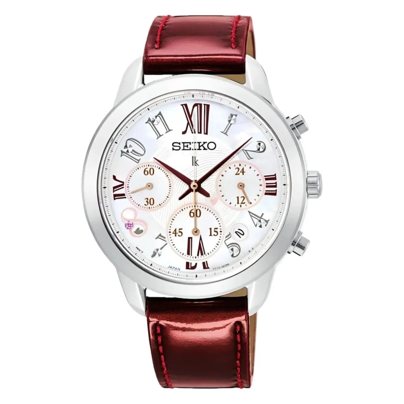 Seiko SRWZ81P1 Lukia Rare Sapphire Crystal White Dial Leather Ladies Watch