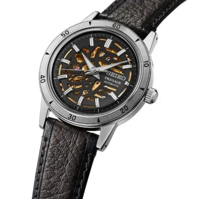 Seiko Presage SSA461J1 60's Style Brown Dial Leather Strap Men's Watch