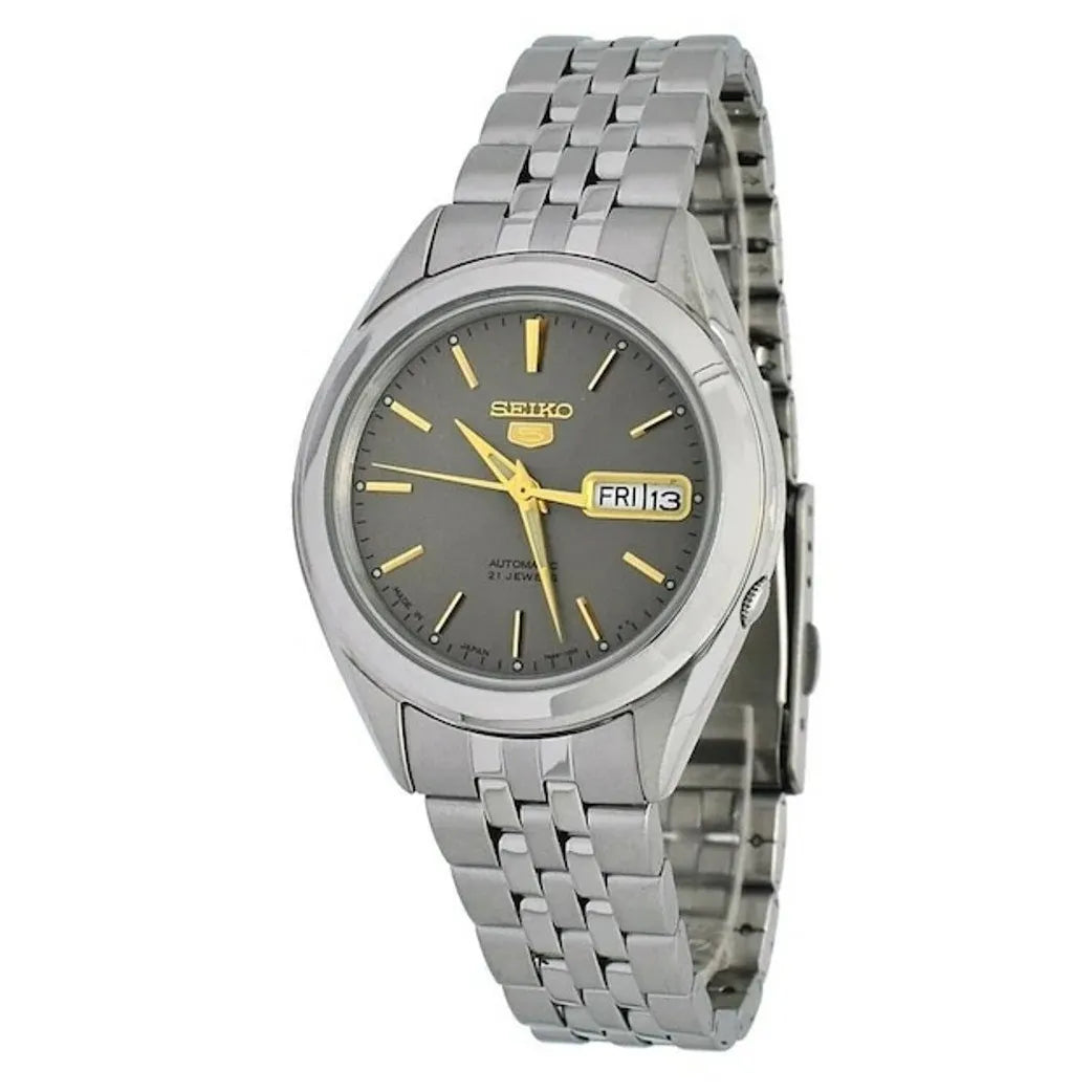 Seiko 5 SNKL19J1 21 Jewels Automatic Grey Dial Stainless Steel Men's Watch