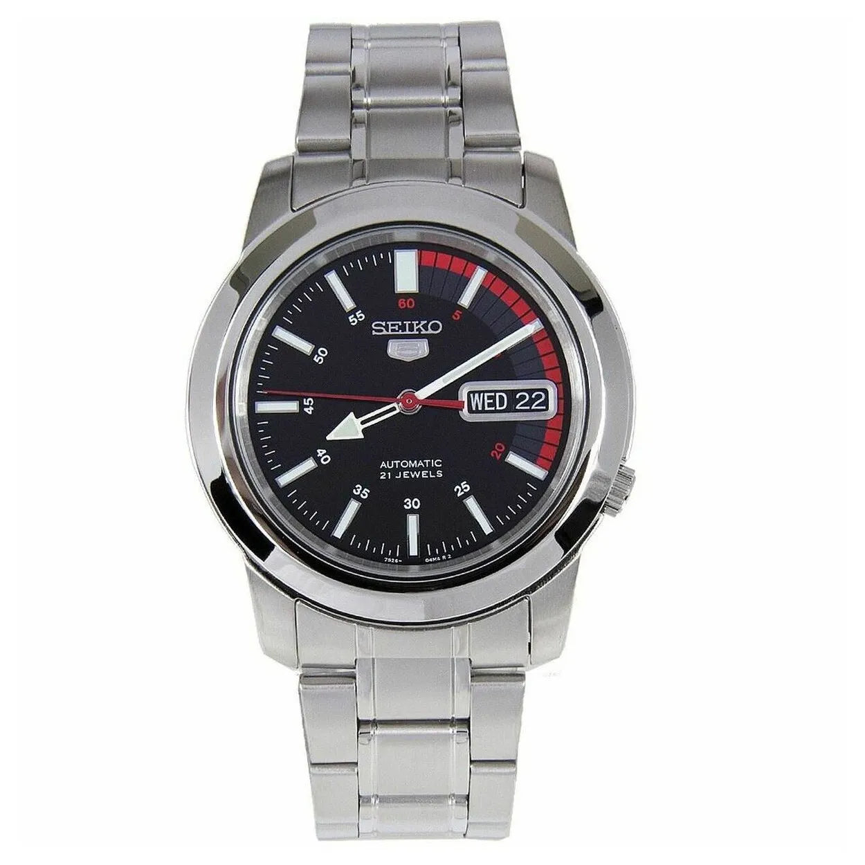 Seiko 5 SNKK31J1 21 Jewels Automatic Black Dial Stainless Steel Men's Watch