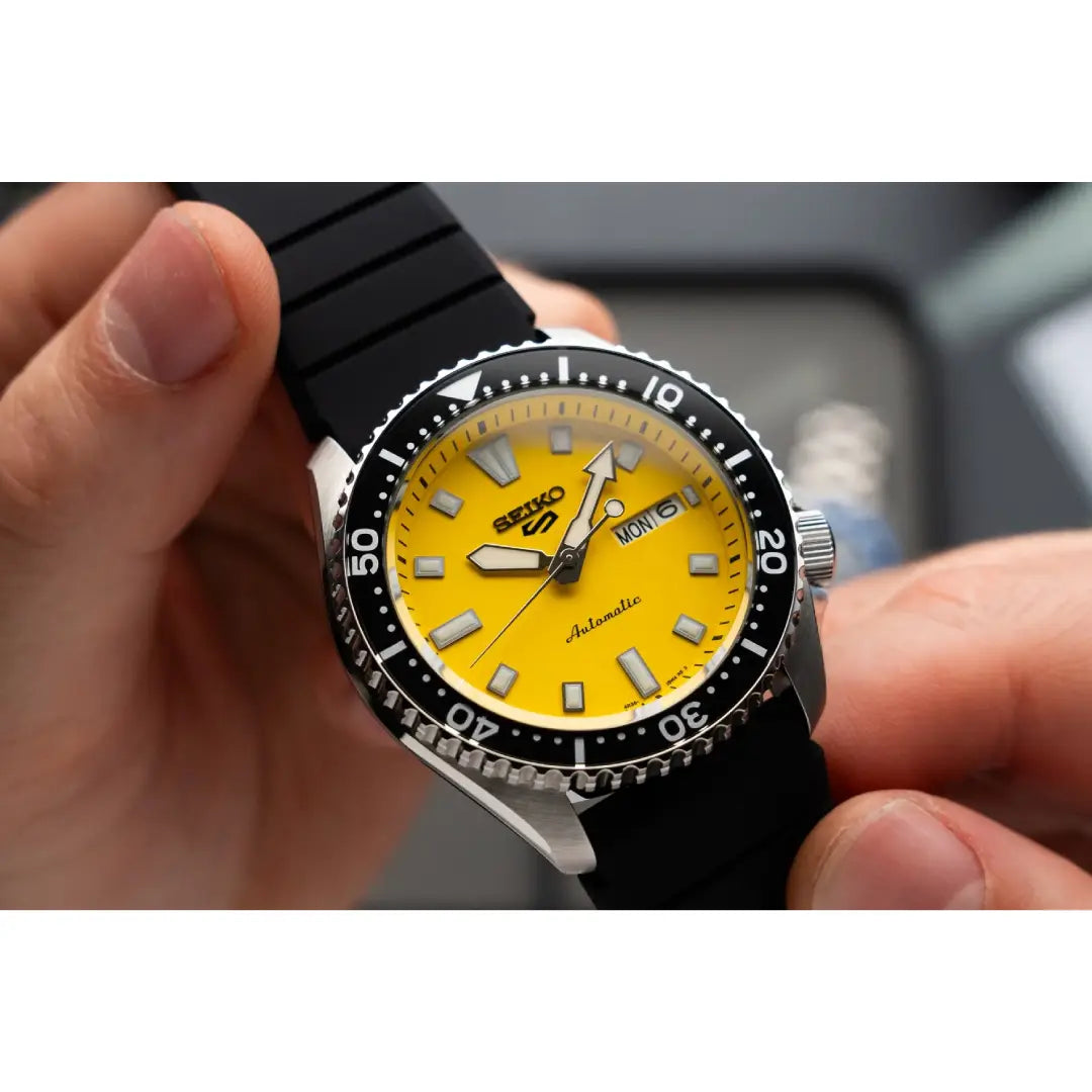 Seiko 5 Sports SKX Series SRPL87 Yellow Dial Rubber Strap Automatic Men's Watch