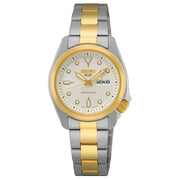 Seiko 5 Sports Compact SRE004 Automatic White Dial Two-Tone 28mm Stainless Steel Women's Watch