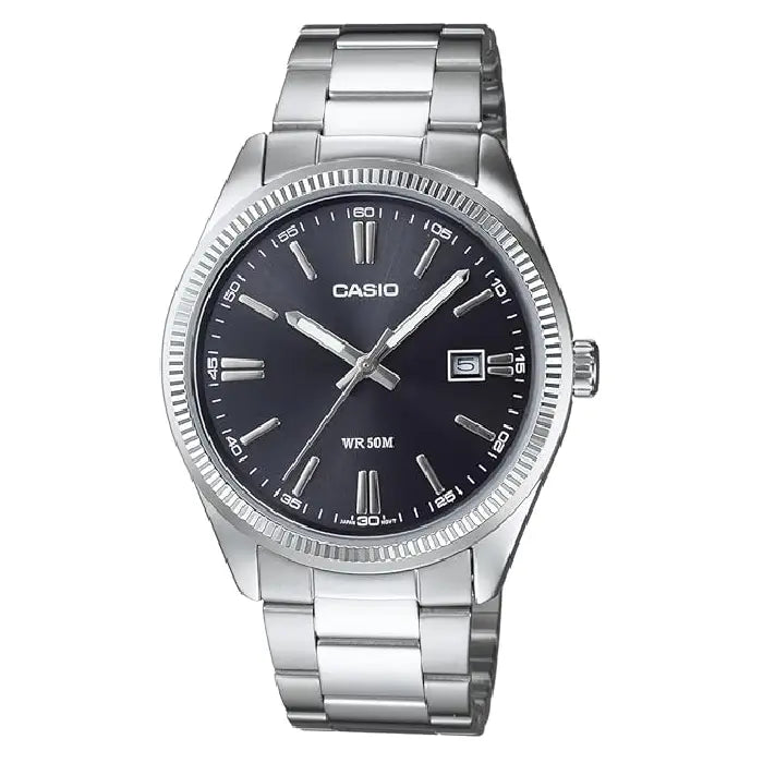 Casio Collection Analog MTP-1302D-1A1VDF Black Dial Stainless Steel Men's Watch