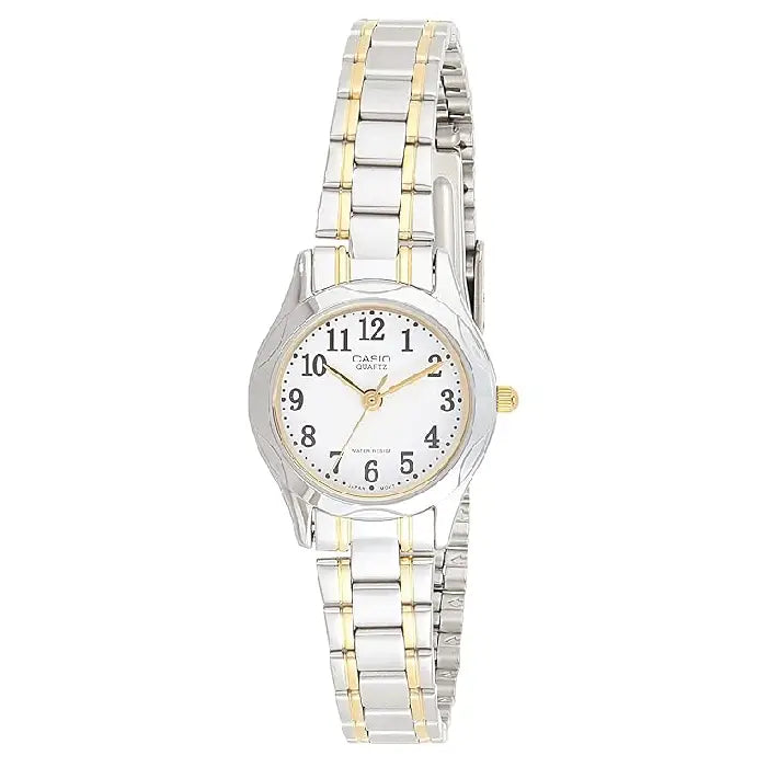 Casio Enticer Ladies Analog LTP-1275SG-7BDF White Dial Stainless Steel Women's Watch