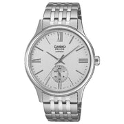Casio BMS-100D-7A Beside white dial sapphire men’s watch stainless steel