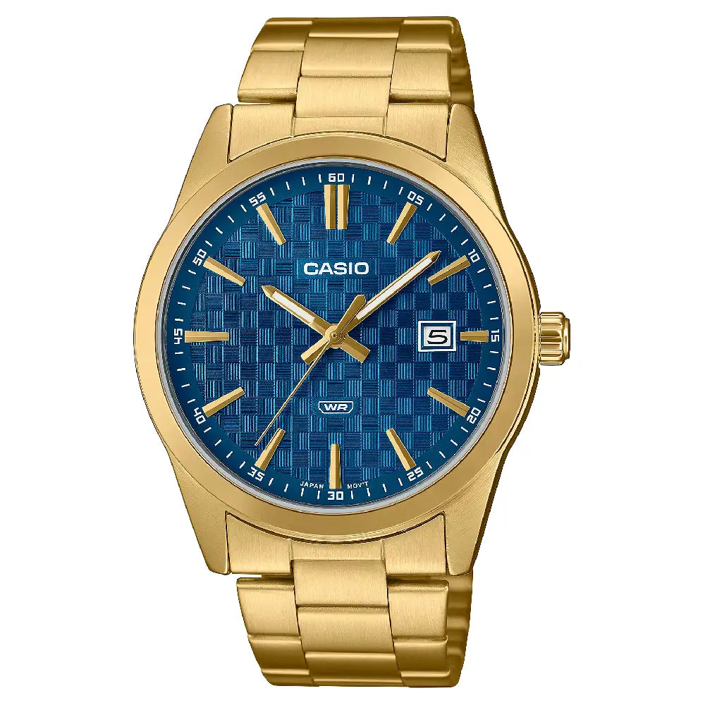Casio Enticer MTP-VD03G-2AUDF Date Analog Blue Dial Stainless Steel Men's Watch