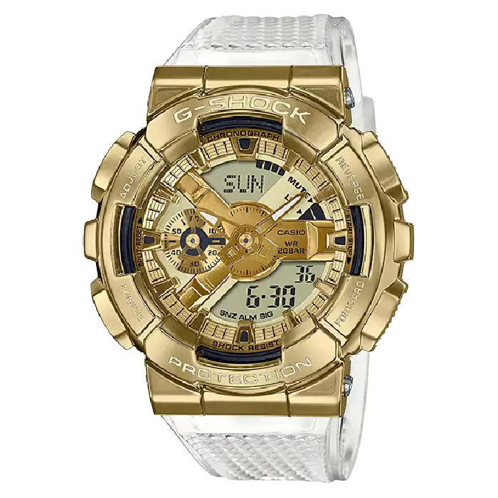 Casio G-Shock "Skeleton Gold" Metal Covered GM-110SG-9A Gold Dial 48.8mm Resin Strap Men's Watch