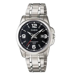 Casio Enticer Ladies Analog LTP-1314D-1AVDF Black Dial Stainless Steel Women's Watch