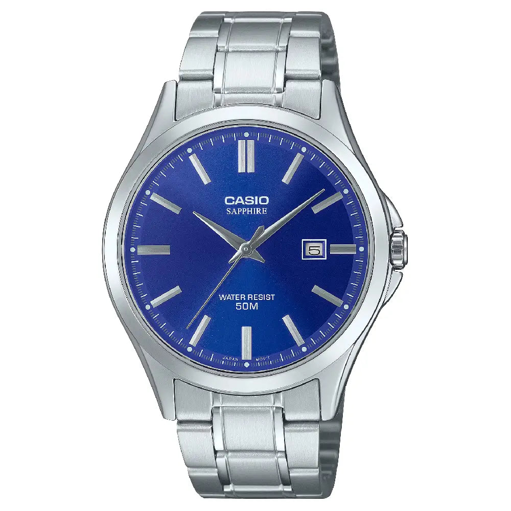 Casio Standard Sapphire Quartz MTS-115D-2A1 Navy Blue Dial 41.3mm Stainless Steel Men's Watch