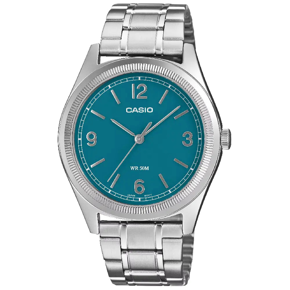 Casio Enticer Quartz Fluted "Classic Fluted" 39.5mm MTP-B210D-2A1VDF Blue Dial Stainless Steel Men's Watch
