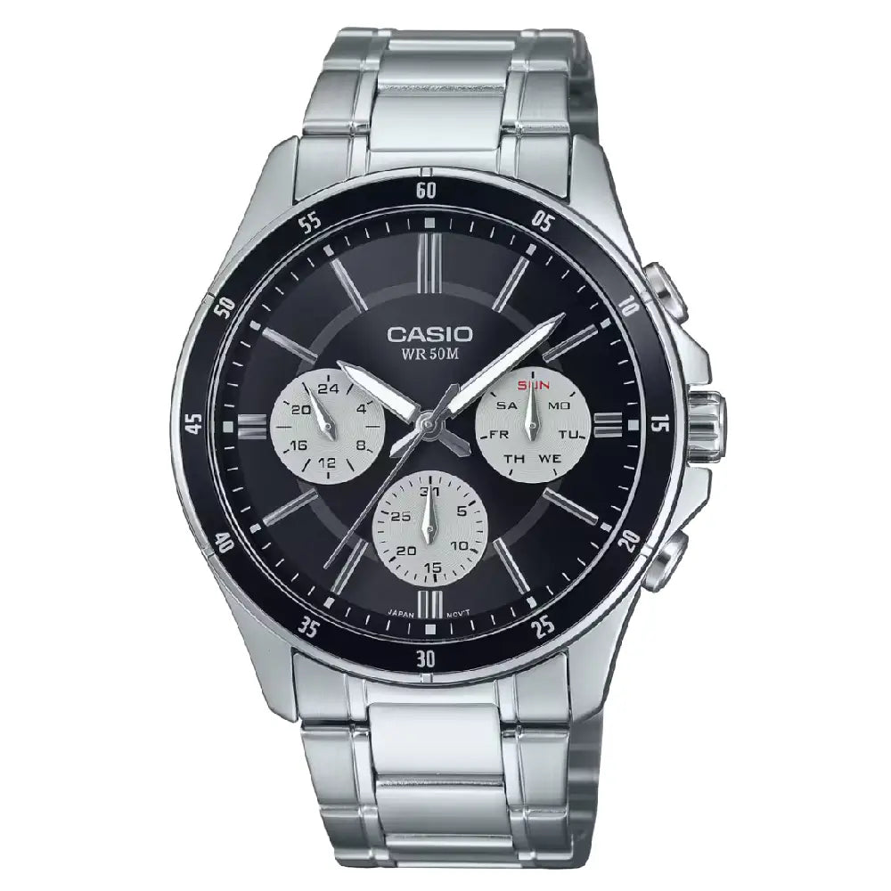 Casio Collection Analog MTP-1374D-1A3 Black Dial Stainless Steel Men's Watch