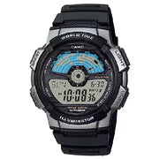 Casio World Time Digital AE-1100W-1AVDF Black Dial Resin Strap Men's Watch