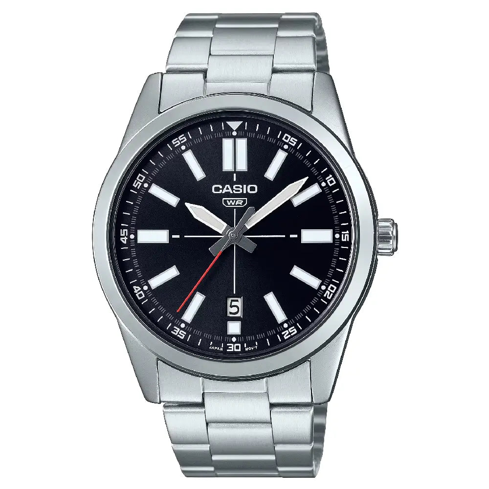 Casio Enticer MTP-VD02D-1EUDF Date Analog Black Dial Stainless Steel Men's Watch