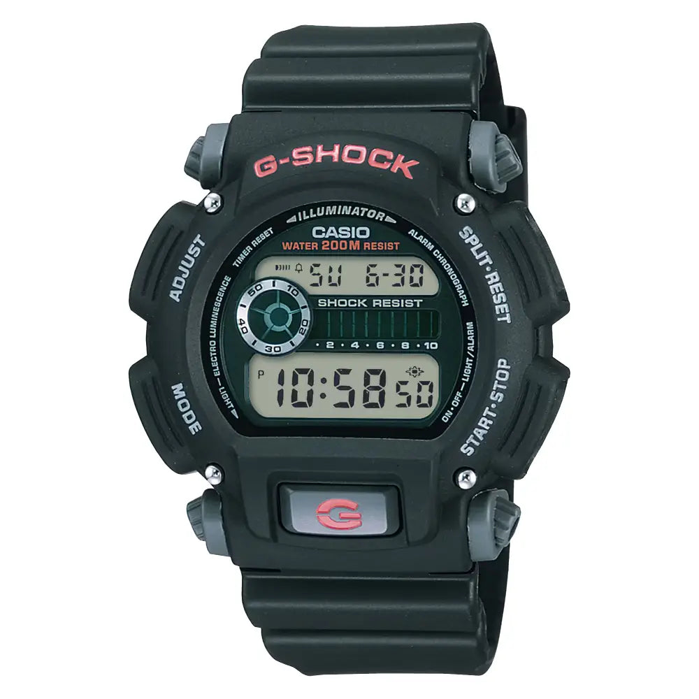 Casio G Shock DW-9052-1V men's digital sports watch front view