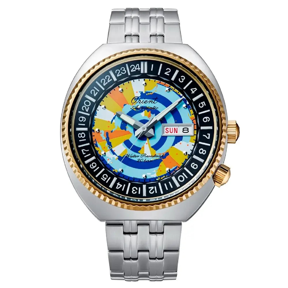 Orient Revival RA-AA0E08Y 75th Anniversary (786/1500) Limited Edition World Map Diver Multi Colour Dial Stainless Steel Men's Watch