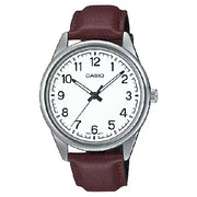 Casio Enticer MTP-V005L-7B4UDF Classic Analog White Dial Leather Strap Men's Watch