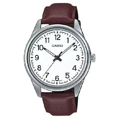 Casio Enticer MTP-V005L-7B4UDF Classic Analog White Dial Leather Strap Men's Watch