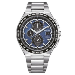 Citizen Eco-Drive Chronograph AT8238-84L Radio-Controlled Blue Dial 43.5mm Titanium Men's Watch