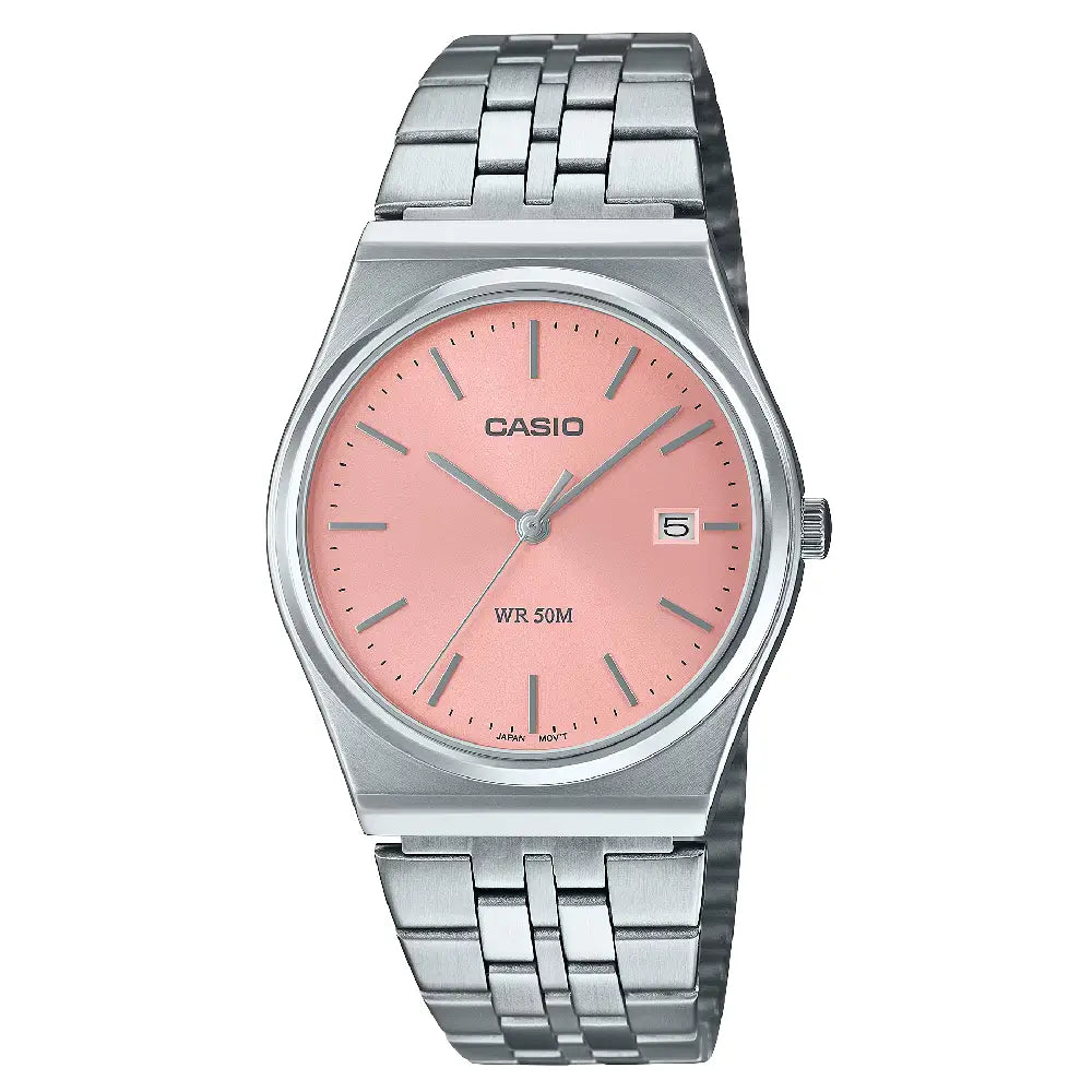 Casio Collection Analog MTP-B145D-4AVDF Pink Dial Stainless Steel Men's Watch