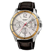 Casio Collection Analog MTP-1374L-7AVDF Silver Dial Leather Strap Men's Watch