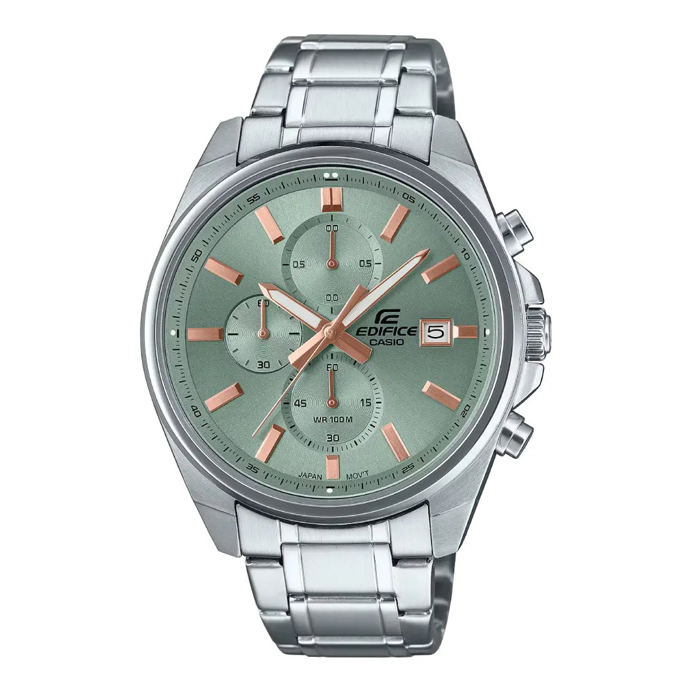 Casio Edifice Chronograph EFV-610DE-3AUDF Green Dial Stainless Steel Men's Watch