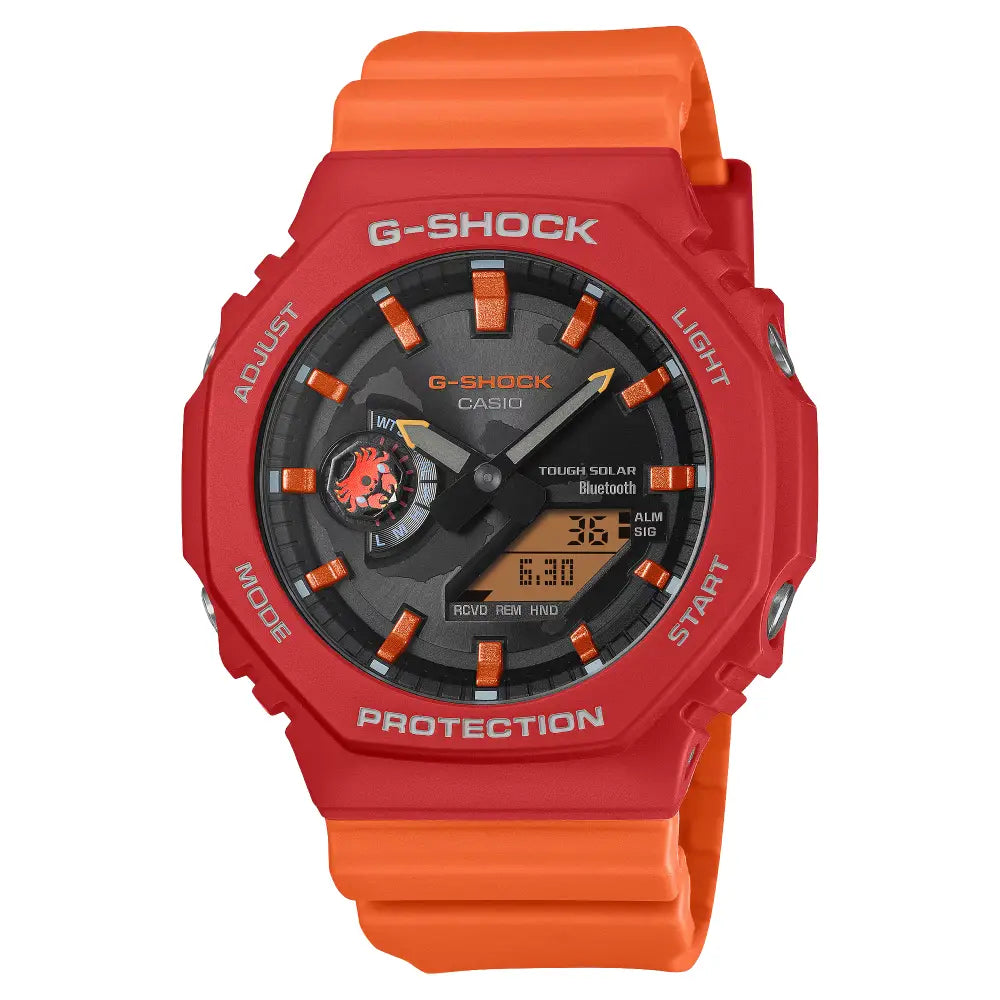 Casio G-Shock "Charles Darwin Foundation" GA-B2100DF-4A Red Dial 45.4mm Bio-Based Resin Strap Men's Watch