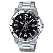 Casio Enticer MTP-VD01D-1BVUDF Date Analog Black Dial Stainless Steel Men's Watch