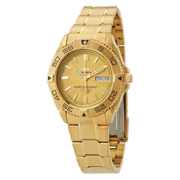 Seiko 5 Sports Series SNZB26J1 Automatic Gold Dial Stainless Steel Men's Watch