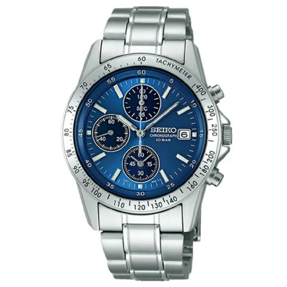 Seiko Spirit SBTQ071 Chronograph Quartz Blue Dial 38.5mm Stainless Steel Men's Watch