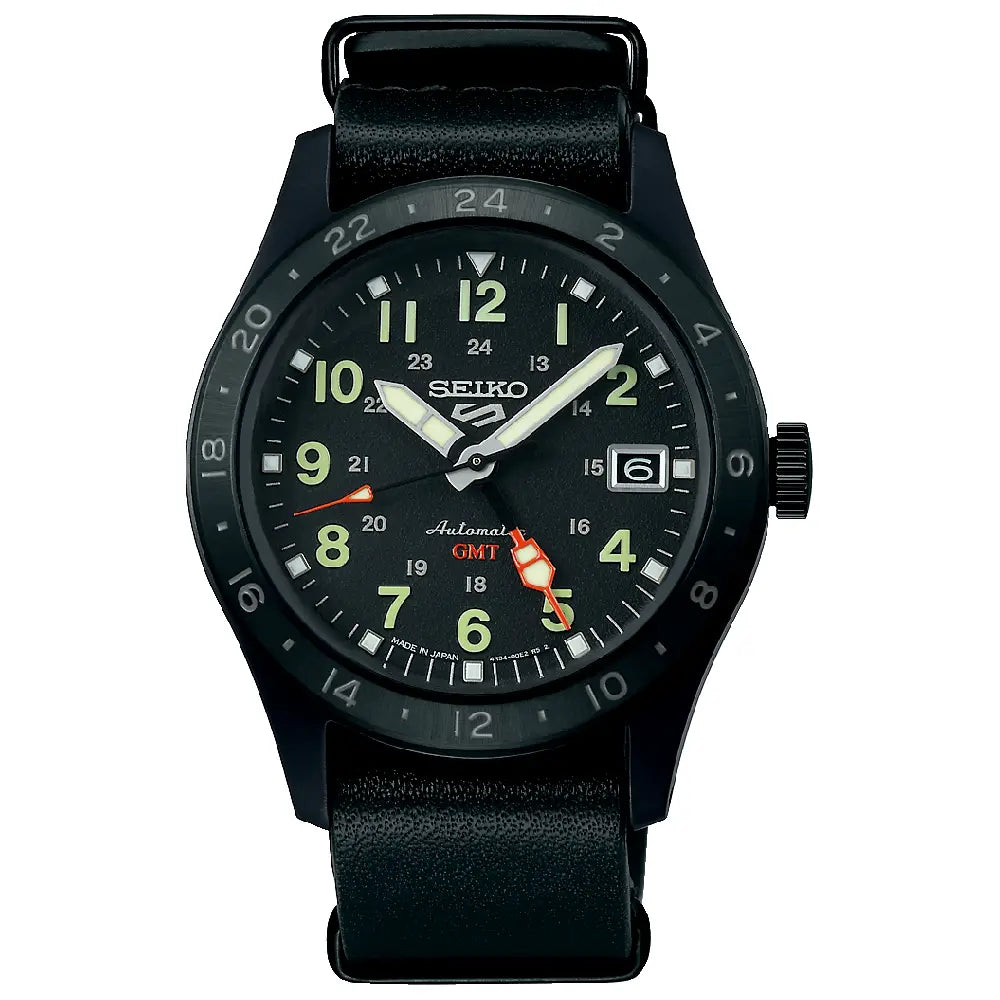 Seiko SBSC013 SSK025 black dial 39.4mm leather strap men's watch