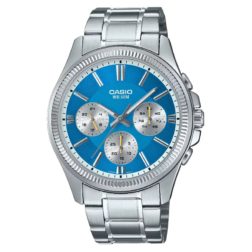 Casio Collection Analog MTP-1375D-2A2VDF Blue Dial Stainless Steel Men's Watch