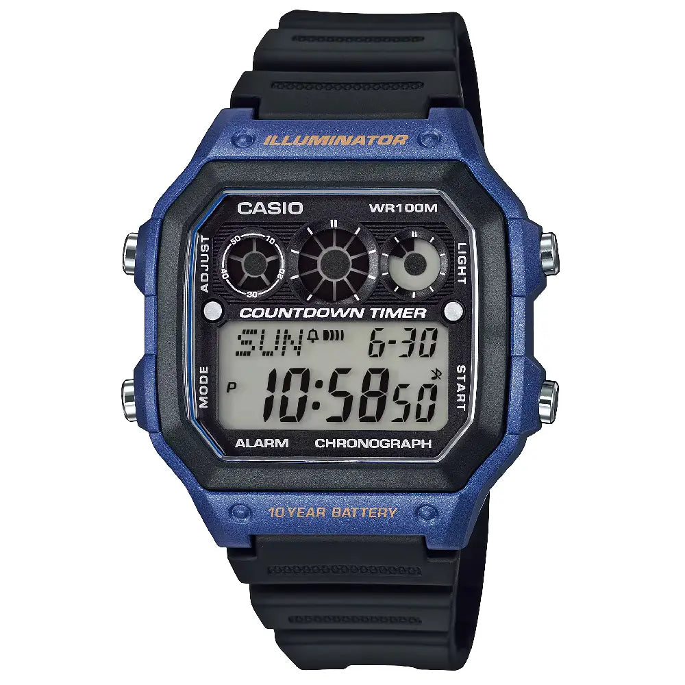 Casio Sports Timer Digital AE-1300WH-2AVDF Black Dial Resin Strap Men's Watch