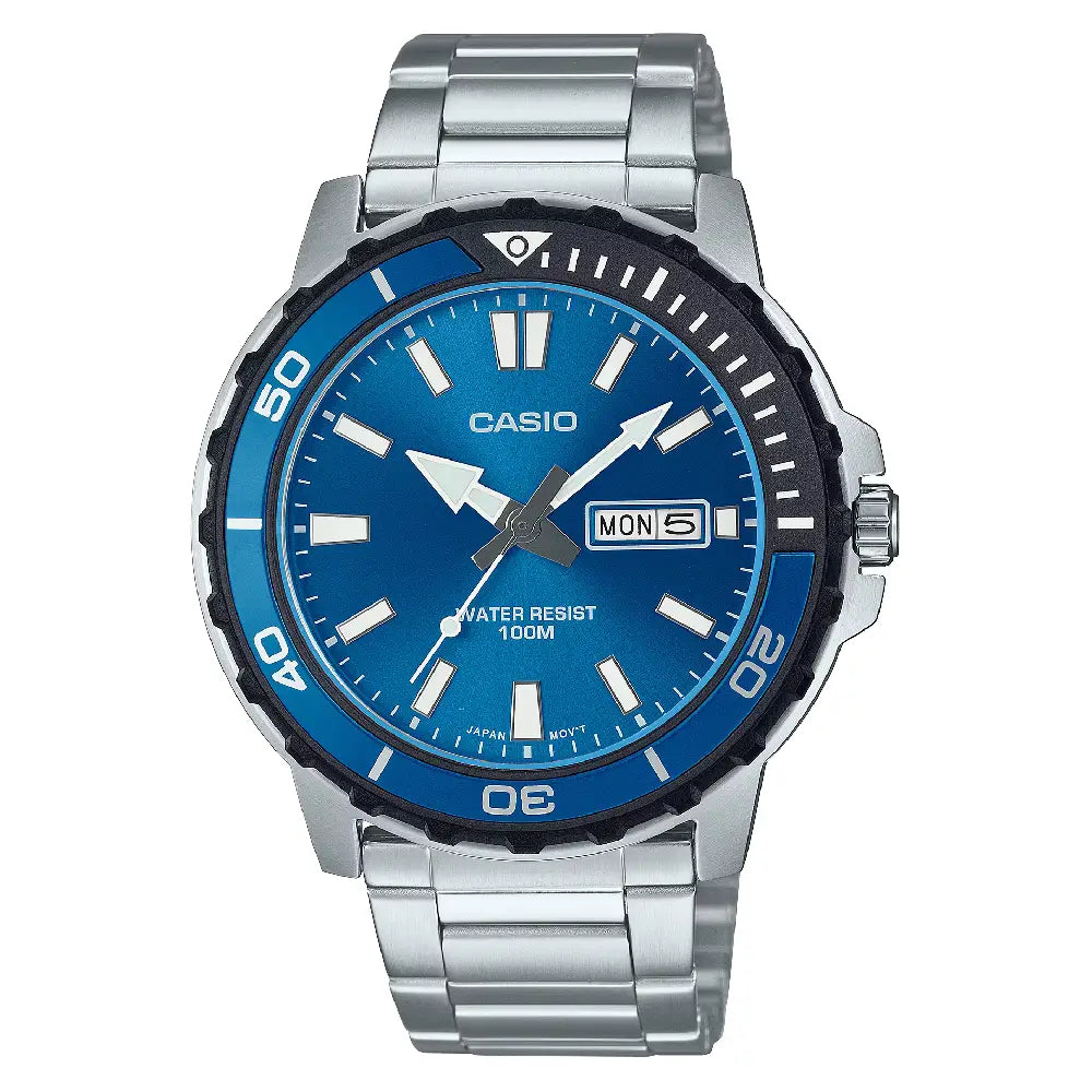 Casio Collection Analog MTD-125D-2A1VDF Blue Dial Stainless Steel Men's Watch