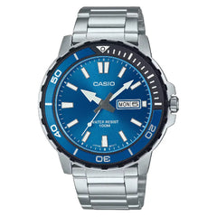 Casio Collection Analog MTD-125D-2A1VDF Blue Dial Stainless Steel Men's Watch
