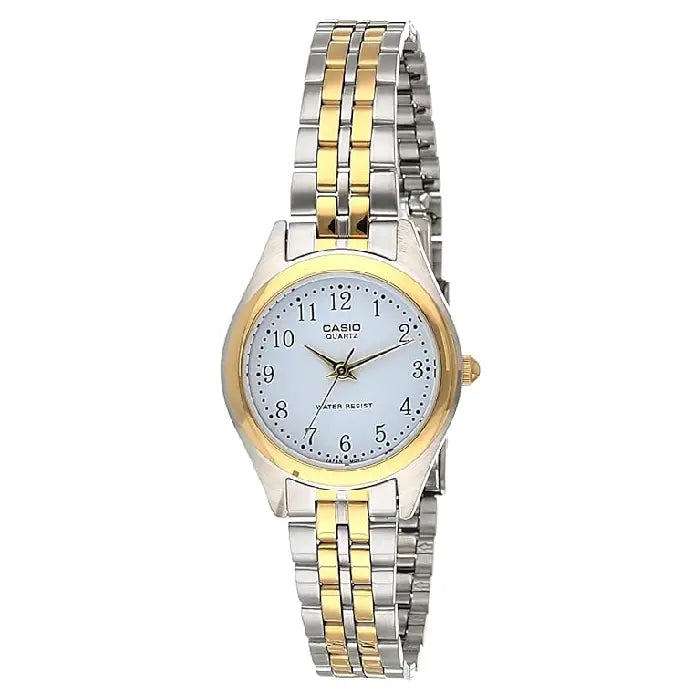 Casio Enticer Ladies Analog LTP-1129G-7BRDF White Dial Stainless Steel Women's Watch