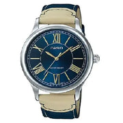 Casio Collection Analog MTP-E113L-2ADF Blue Dial Leather Strap Men's Watch