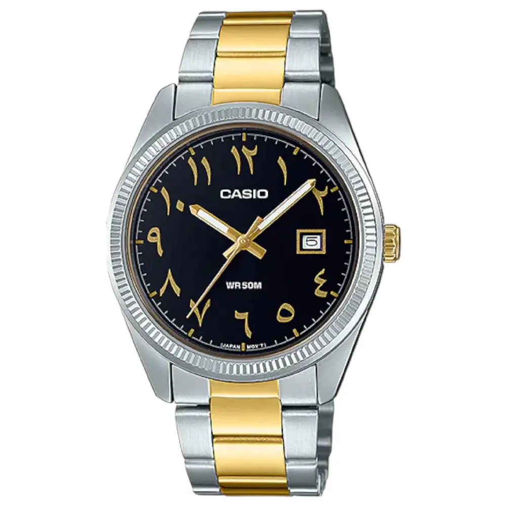 Casio Rare Classic MTP-1302SG-1B3 Analog Black Arabic Dial Stainless Steel Men's Watch