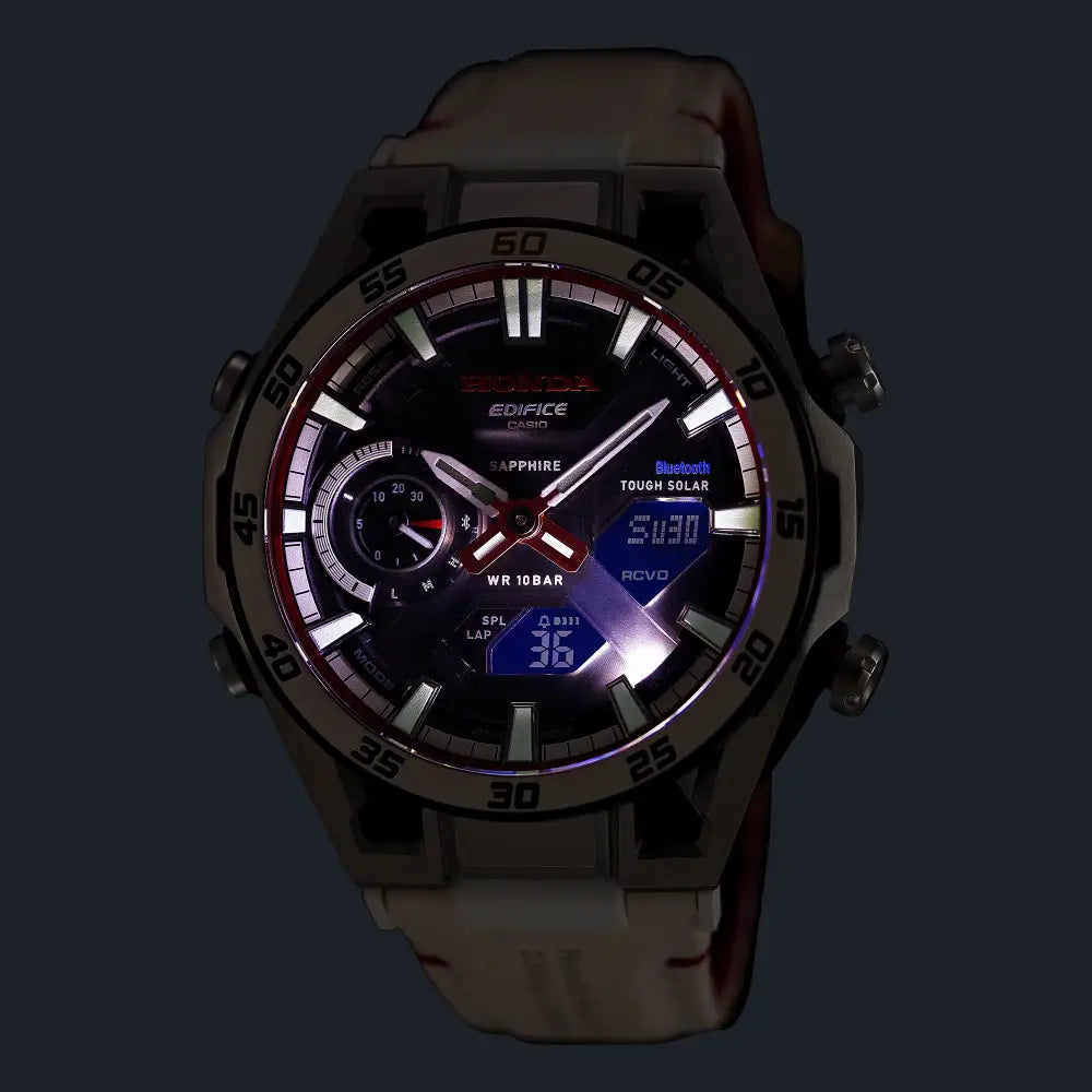 Casio Edifice ECB-2300HR-1 men's chronograph watch Honda Racing edition black dial