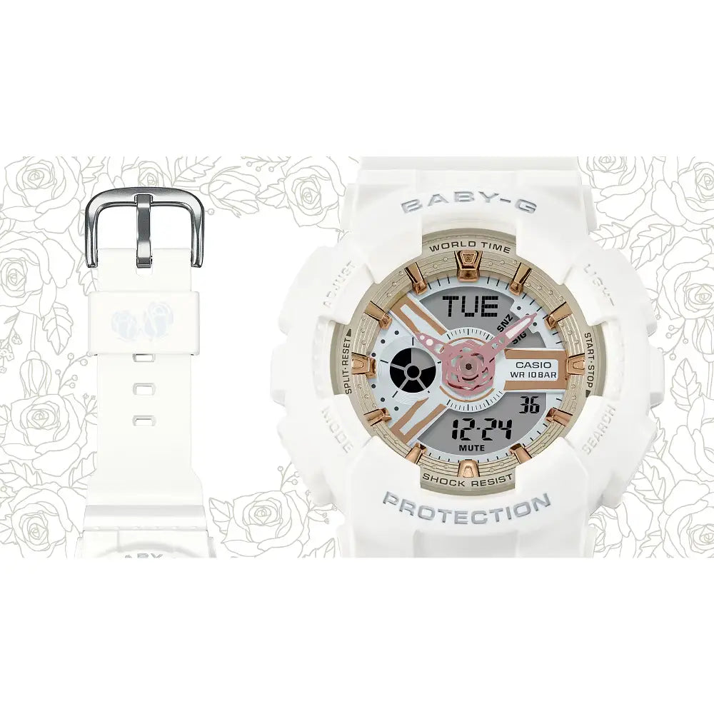 Casio LOV-24A-7A G-Shock Baby-G Lover's Collection Digital Analog White Dial Resin Strap Couples Watch Collection