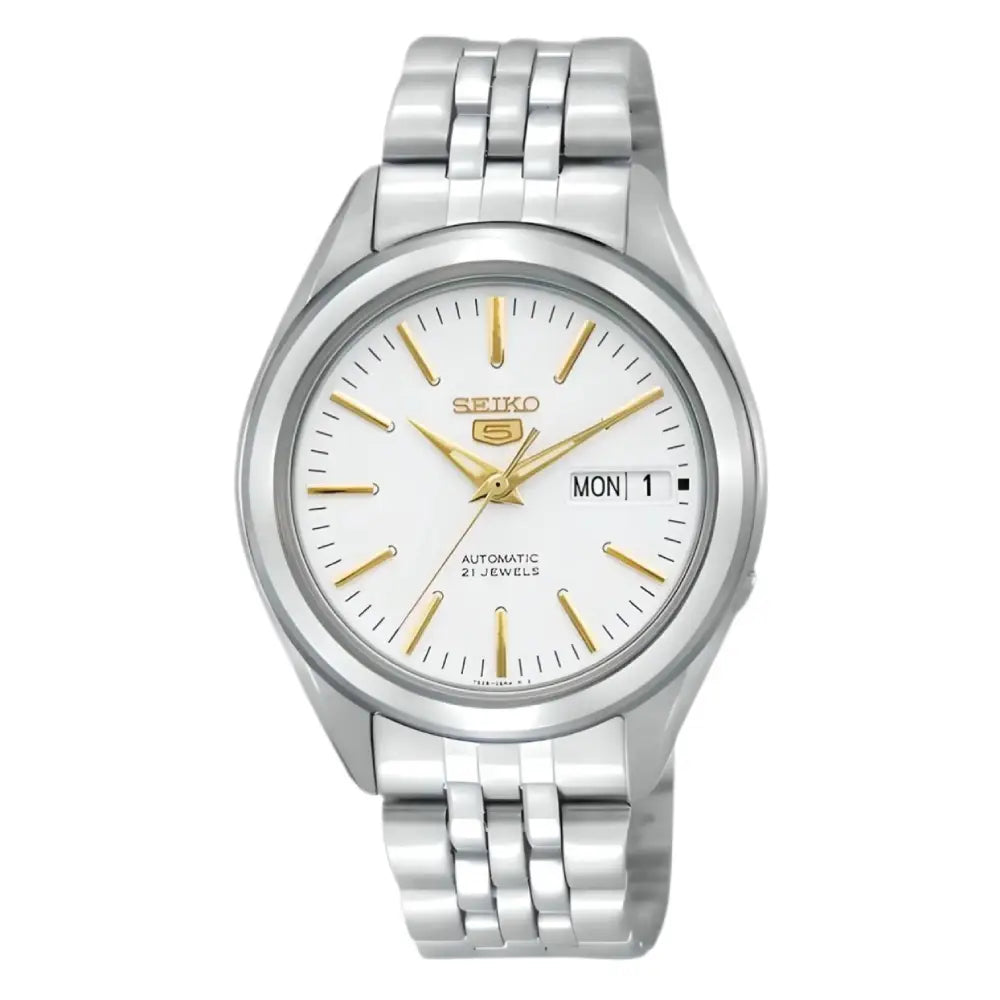 Seiko 5 SNKL17K1 Automatic 21 Jewels White Dial Stainless Steel Men's Watch