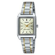 Casio Classic Analog Rectangular LTP-V007SG-9EUDF Gold Dial 22mm Two-Tone Stainless Steel Women's Watch