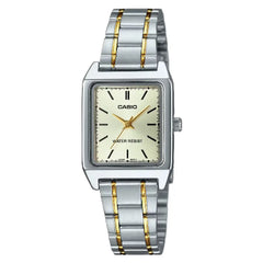 Casio Classic Analog Rectangular LTP-V007SG-9EUDF Gold Dial 22mm Two-Tone Stainless Steel Women's Watch